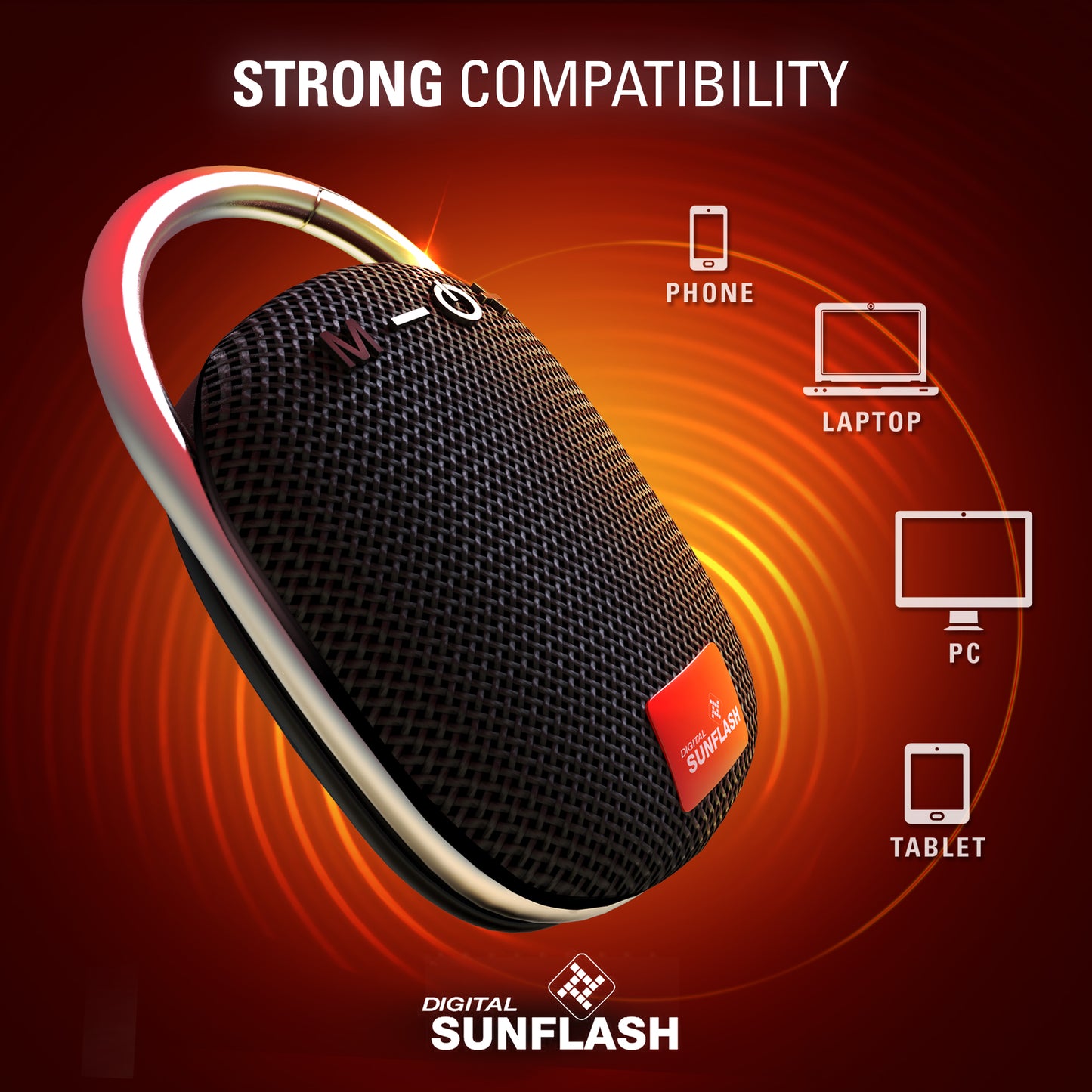 DIGITAL SUNFLASH SF-1 Rechargeable Portable Bluetooth Speaker Wireless Stereo Bass USB/TF/TWS/Radio Multi Color LED