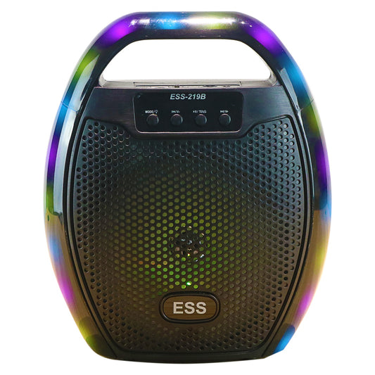 DIGITAL SUNFLASH SF-124 Rechargeable Wireless Portable Multimedia 6.5-Inch Speaker System Built-in Bluetooth, FM Radio, Karaoke Microphone Input, USB Port, MicroSD, AUX, LED Lights, TWS Function