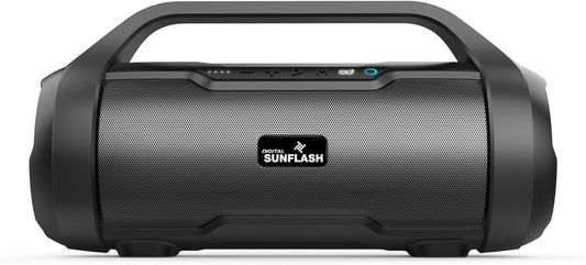 DIGITAL SUNFLASH SF-800 Dual Portable Rechargeable Bluetooth Tube Speaker with HD Sound and Bass, High Power, FM Radio, USB/MicroSD MP3, AUX Input, IPX5 Splash Proof, TWS Function