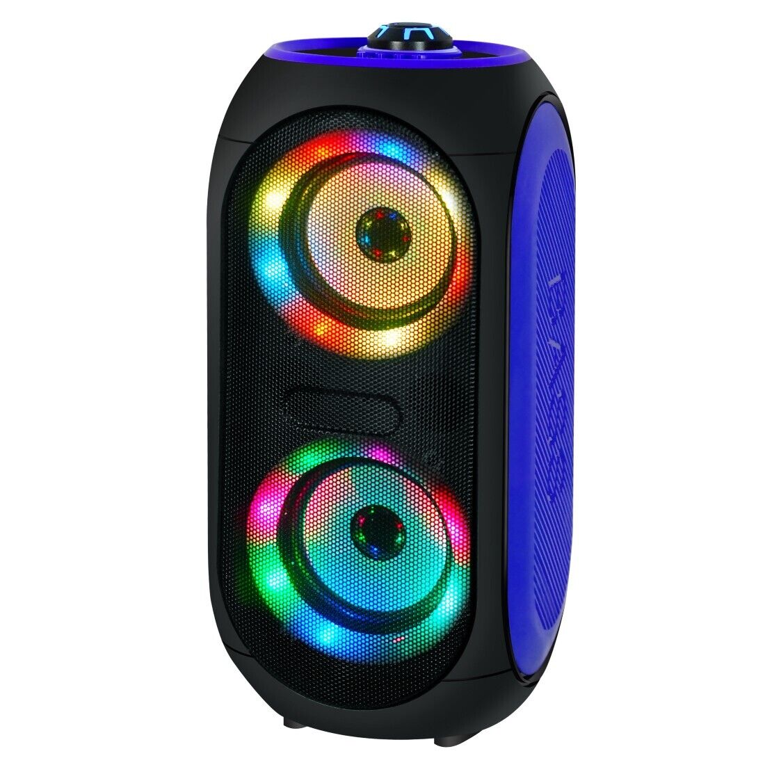 DIGITAL SUNFLASH Portable Dual 4 Inches Bluetooth Speaker with AUX/MicroSD/TF/FM/Mic Input Indoor Outdoor Party LED Lights