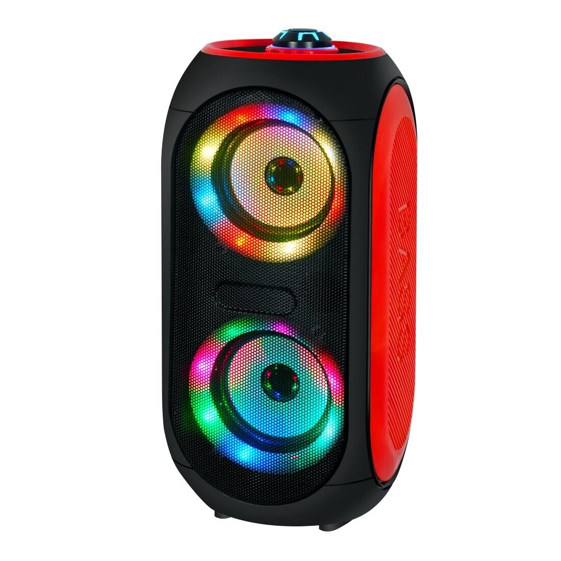 DIGITAL SUNFLASH Portable Dual 4 Inches Bluetooth Speaker with AUX/MicroSD/TF/FM/Mic Input Indoor Outdoor Party LED Lights